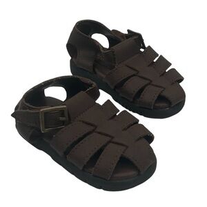 Gerber Brown Adjustable Ankle Strap Fisherman Sandals Size 3 Baby Boy's